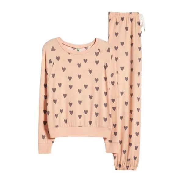 Honeydew Intimates from Nordstrom heart pink pajamas women size medium - Picture 10 of 10